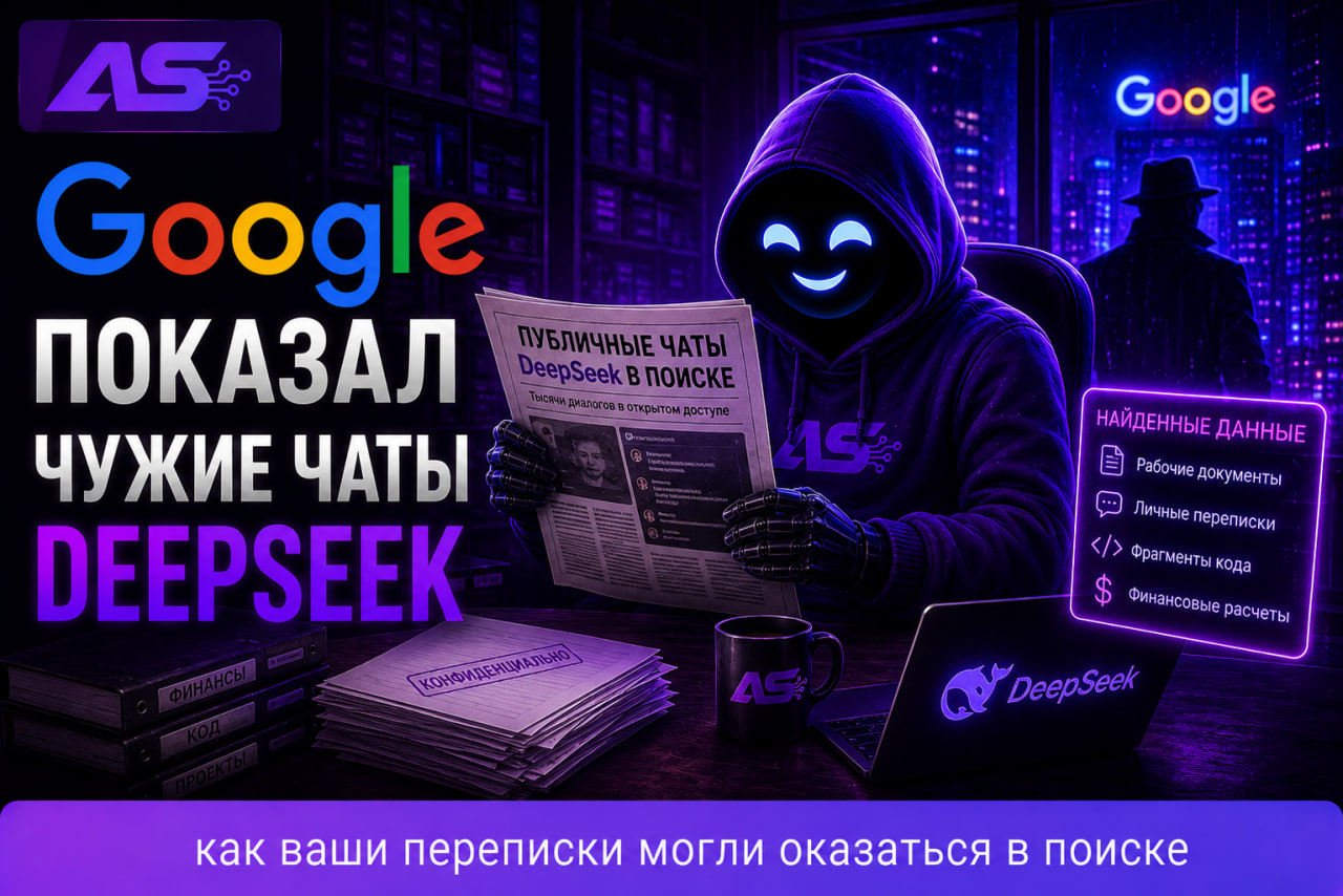 Чужие чаты DeepSeek попали в Google